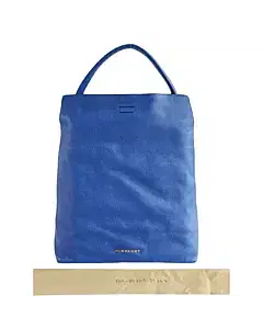 Burberry Blue Grainy Leather Cale Medium Hobo Bag