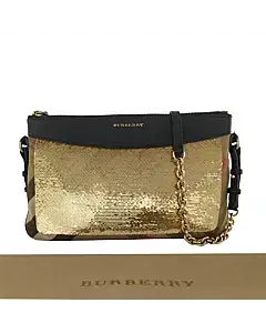 Burberry Peyton House Check Sequin Bridle Crossbody