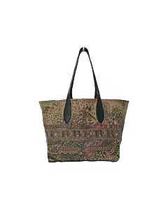 Burberry Brown Classic Canvas Medium Reversible Doodle Shopper Tote