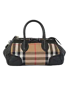Burberry Black Prorsum House Check Bow Detail Medium Tote