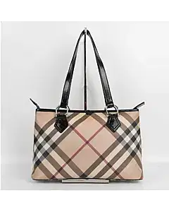 Burberry Beige Nova Check Canvas Nickie Tote