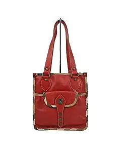 Burberry London Red Vintage Leather Bag
