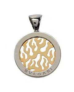Bvlgari Tondo Fire Stainless Steel and 18K Gold Pendant