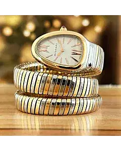 Bvlgari Serpenti Tubogas Silver Opaline Dial Quartz Ladies Watch