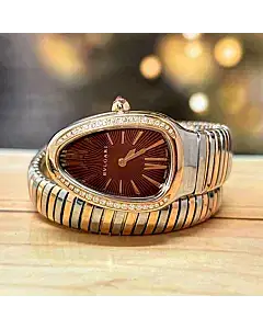 Bvlgari Serpenti Tubogas 35MM Rose Gold And Steel Watch