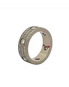 Cartier Love 18K White Gold Diamond Paved Ring