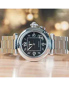 Cartier Pasha C 35MM Stainless Steel Black Dial
