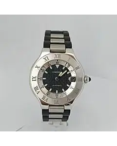 Cartier Must 21 Automatic Black Dial Watch 2427