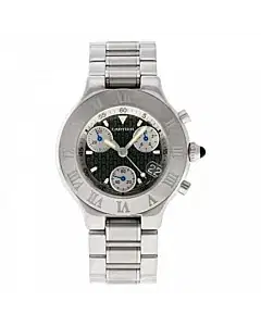 Cartier 21 Steel Black dial 38mm Chronograph watch