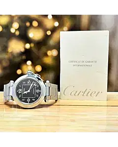 Cartier Pasha C 35MM Stainless Steel Black Dial