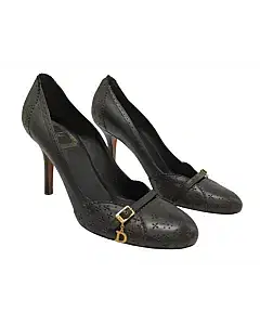Dior Black Leather Buckle Pumps