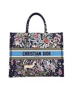 Dior Multicolor Canvas Embroidered Large D-Constellation Book Tote
