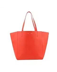 Celine Cabas Phantom Medium Red Leather Tote