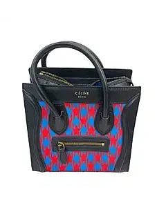 Celine Limited Edition Blue Leather Luggage Tote