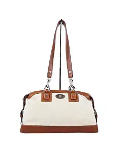 Celine Vintage Leather and Canvas Handbag