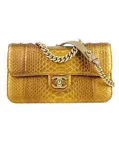 Chanel Gold Exotic Leather Timeless Large Shoulder Bag