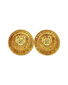 Chanel Vintage CC Logo Round Large Earrings
