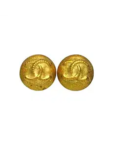 Chanel Vintage CC Logo Round Earrings