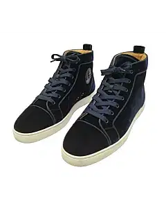 Christian Louboutin Navy Blue Velvet Louis Orlato Flat Sneaker