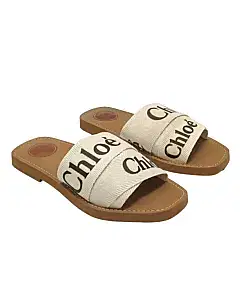 Chloe Woody Mule In White