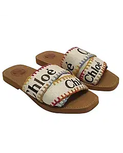Chloe Woody Slides Multicolor Stitching