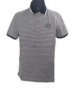 Canali Grey & Black Short Sleeves Cotton Tshirt