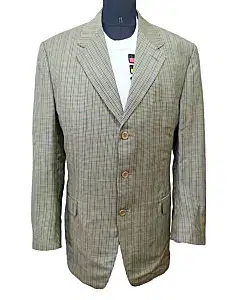 Canali 15224 Beige Check Wool Jacket