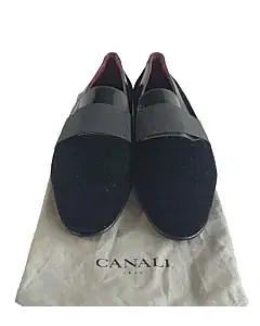 Canali Black Velvet Evening Loafers Size / 41