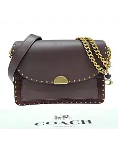 Coach Dreamer Rivets Suede and Leather Shoulder Bag
