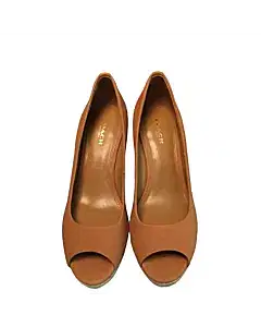 Coach Tan Wedge Heels