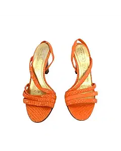Coach Beatriz Strappy Snakeprint Orange Sandals