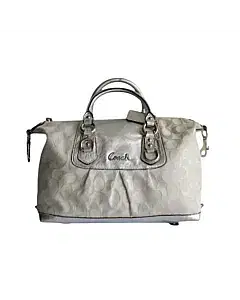 Coach Ashley White & Silver Satchel