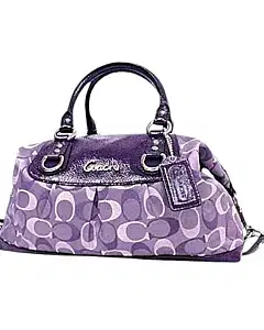 Coach Ashley Tri-Color Op Art Purple Satchel