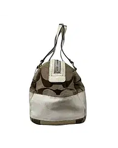 Coach Signature Stripe Zip Satchel