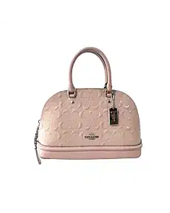 Coach Signature Mini Sierra Debossed Patent Leather Satchel