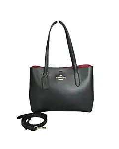 Coach Avenue Black & Red Leather Carryall Tote