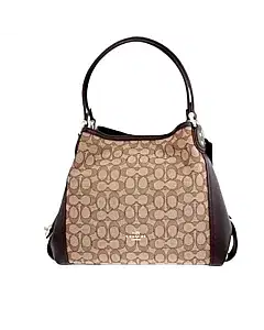 Coach Beige/Brown Signature Canvas and Leather Satchel
