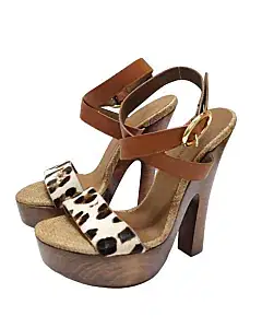 Dolce & Gabbana Wood-Platform Leopard Sandals