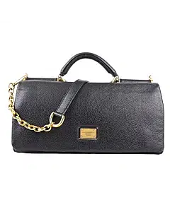 Dolce and Gabbana Black Leather Mini Miss Sicily Bag