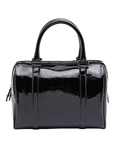 Dior Black Oblique Patent Leather Boston Bag
