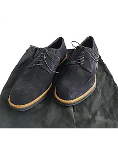 Ermenegildo Zegna Men's Blue Lace-Up Suede Derby Shoes Size / 7 EEE