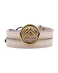Fendi Leather Bracelet-Beige