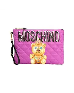 Moschino Pink Crowned Bear Clutch