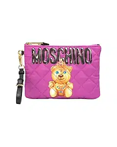 Moschino Pink Crowned Bear Clutch
