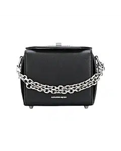 Alexander McQueen Black Leather Box 16 Bag