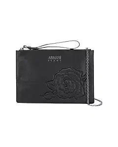 Armani Jeans Black Rose Embossed Clutch