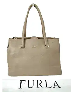 Furla Brown Leather Large Lotus Double Zip Tote