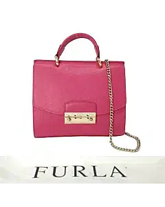 Furla Julia Pink Leather Top Handle Bag