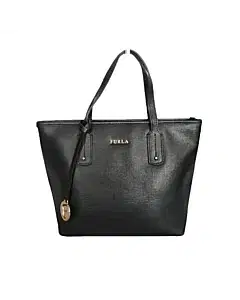 Furla Black Saffiano Leather Small Daisy Tote