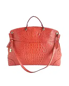 Furla Croc Embossed Leather Bag
